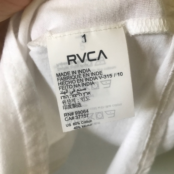 RVCA Button Up V Neck Tee Shirt, Size S - Picture 7 of 12